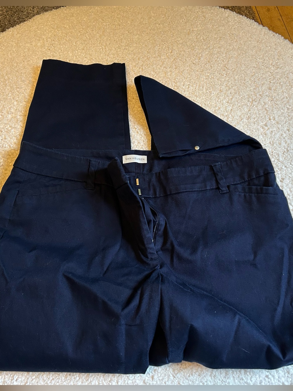 Van Heusen Navy Straight-Leg Women's Pants